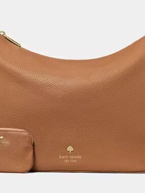 NWT Kate  Spade Emma large tan pebbled leather crossbody bag with coin pouch